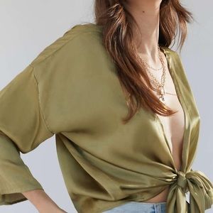 UO Nicole Satin tie top